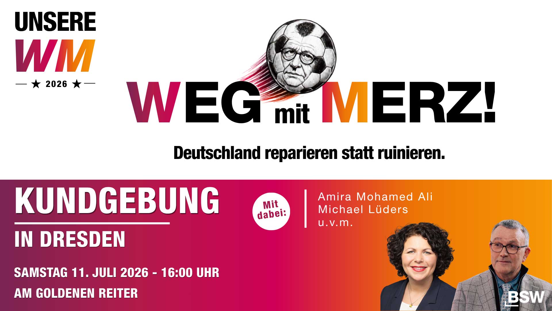Weg mit Merz - Start in Dresden
