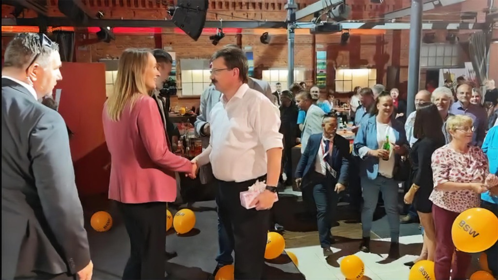 BSW ist im Landtag von Sachsen-Anhalt - Wahlparty in Magdeburg