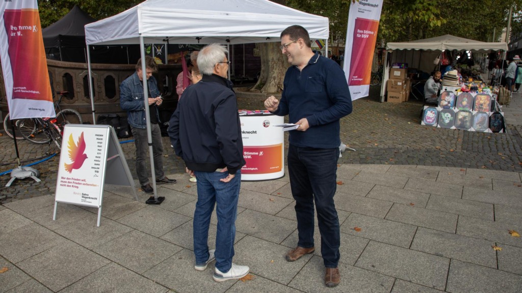 Infostand in Dresden am Goldenen Reiter am 03.10.2026