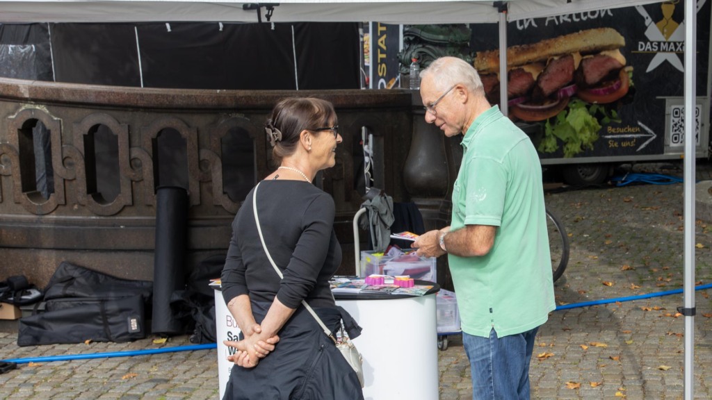 Infostand in Dresden am Goldenen Reiter am 03.10.2026
